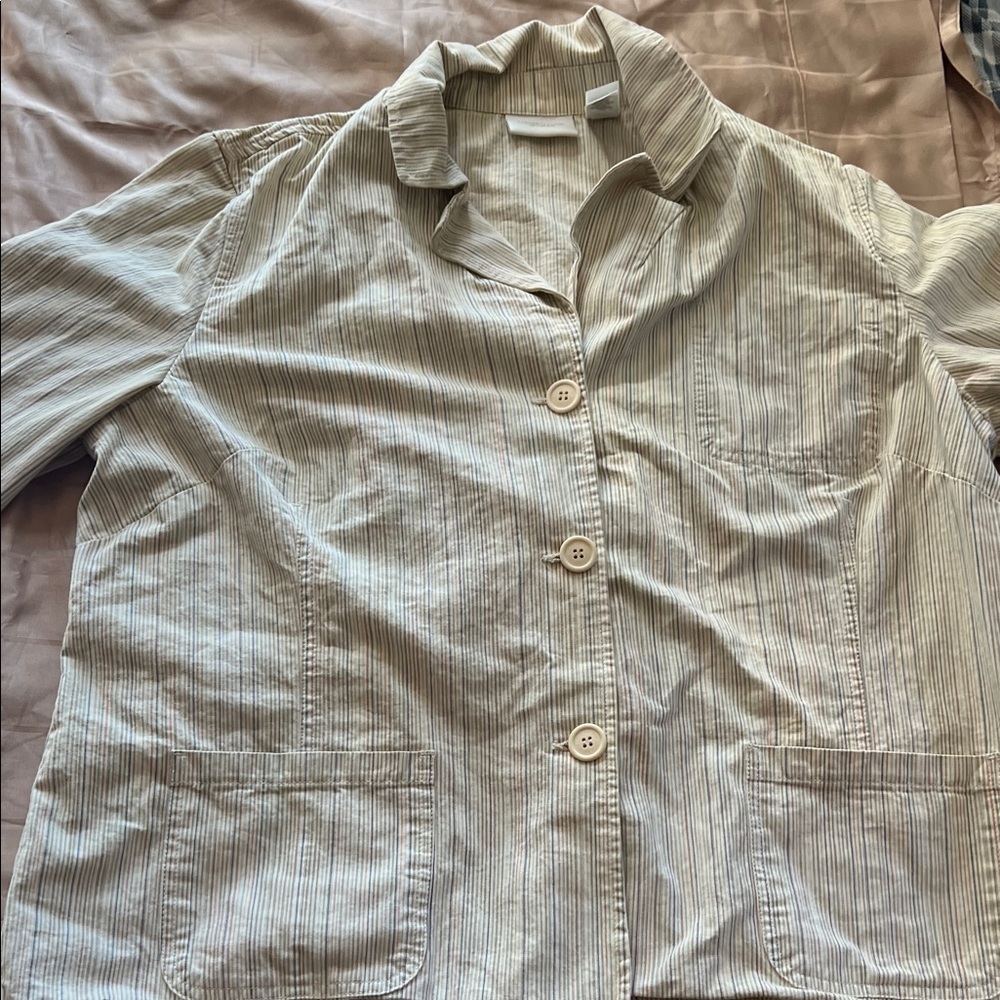 Liz Claiborne Beige Striped Blazer